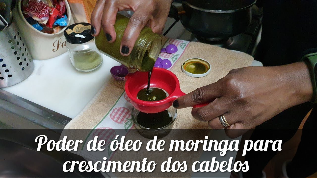 Poder de óleo de moringa para o crescimento do cabelo