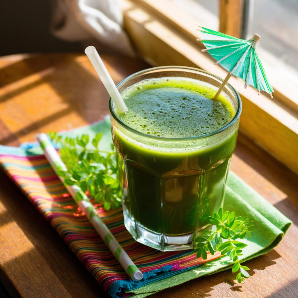 Suco Verde de Moringa oleifera